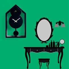 Contemporary Cuckoo Clock-Modern Cuckoo Clock, Art.ghost 2599, quartz battery movement, electronic movement with 12 melodies